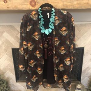 Southwestern Desert Aztec Print Kimono